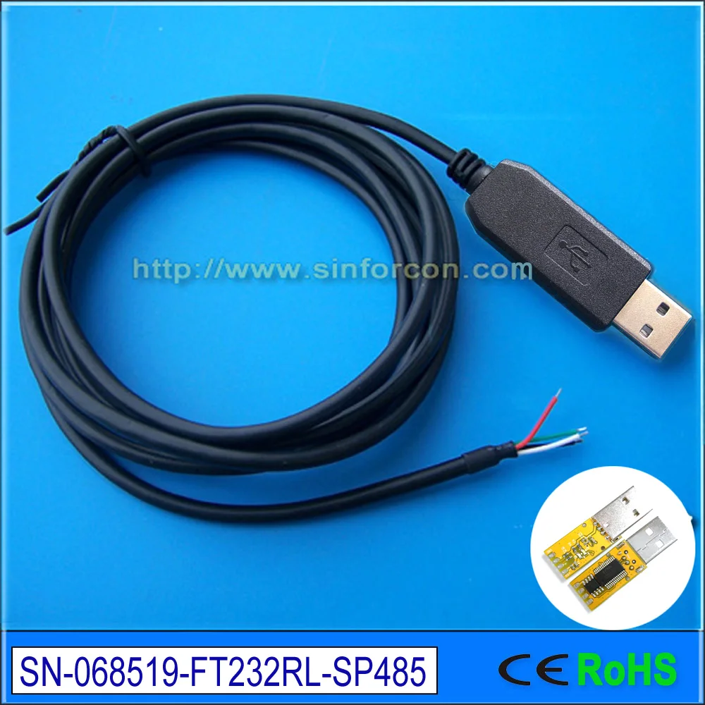 Ftdi/ft232r usb rs485 we/cabo trança/extremidade de fio para plc/bms/servo drive/controlador para pc config/controle/cabo comunicado