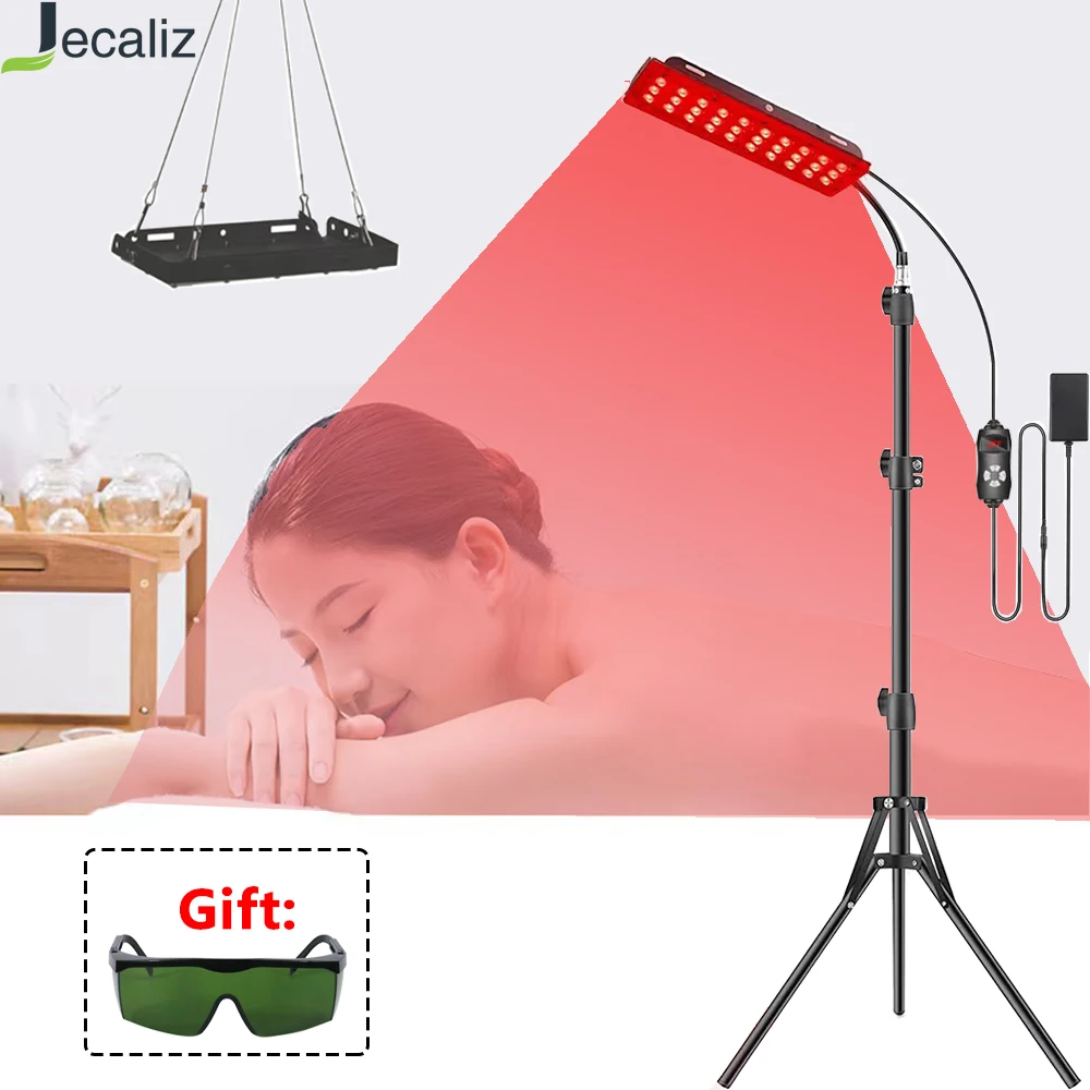 Red Light Lamp with Stand Height Adjustable Bracket Infrared Light Panel for Waist,Head,Shoulder Fatigue Relief Skin Recovery