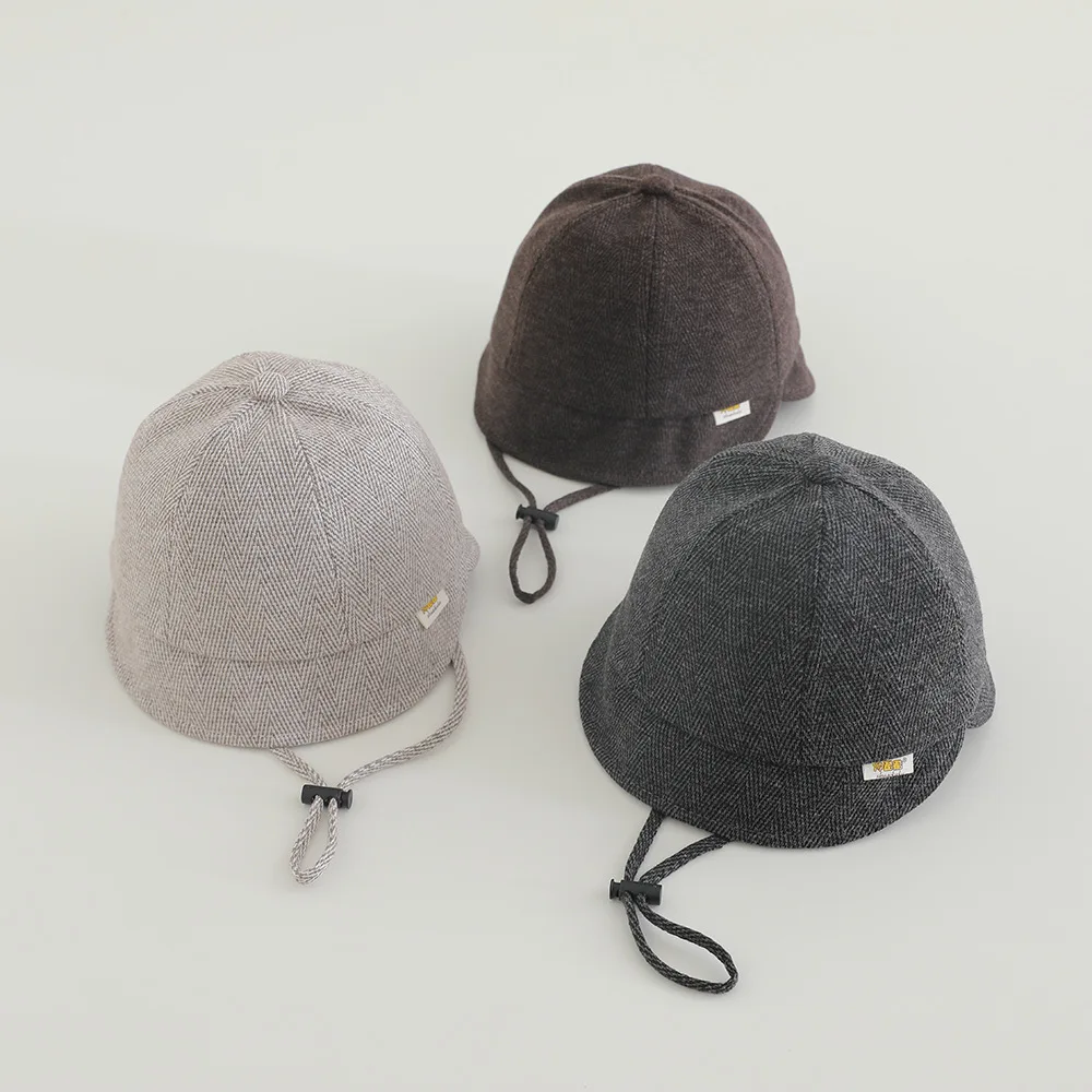 Kinder Hut Herbst Winter 2025, Baumwolle, warm, für Kinder, Entenschnabel-Kappe, Mädchen, Jungen, Sonnenschutz, Visiere, modisches Baby-Fedora