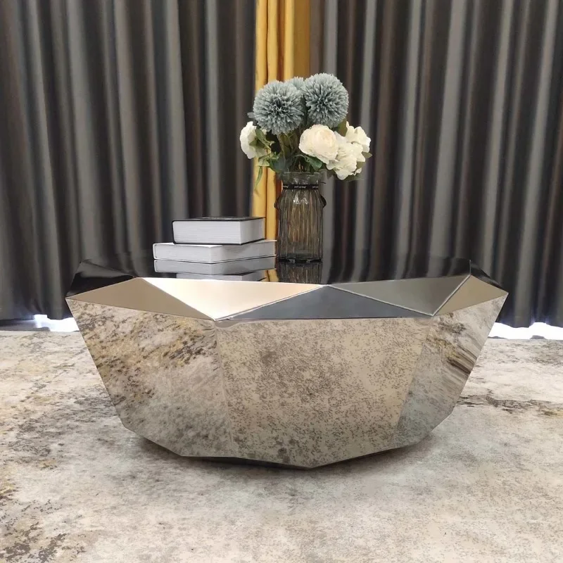 فيلا حديثة وبسيطة فندق خفيفة فاخرة لغرفة المعيشة وغرفة النوم وطاولة قهوة إيطالية فاخرة لغرفة المعيشة الماسية المقاومة للصدأ #3