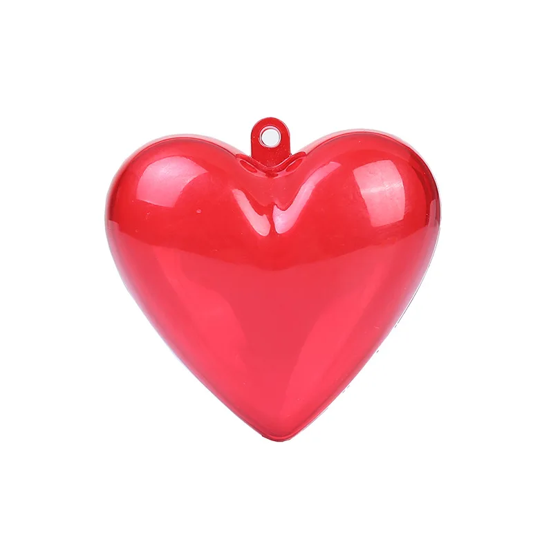 10pcs Red Heart Shape Plastic Box Decorations Empty Capsule Eggshell Surprise Ball Toy For Valentine's Day Gift Party Wedding