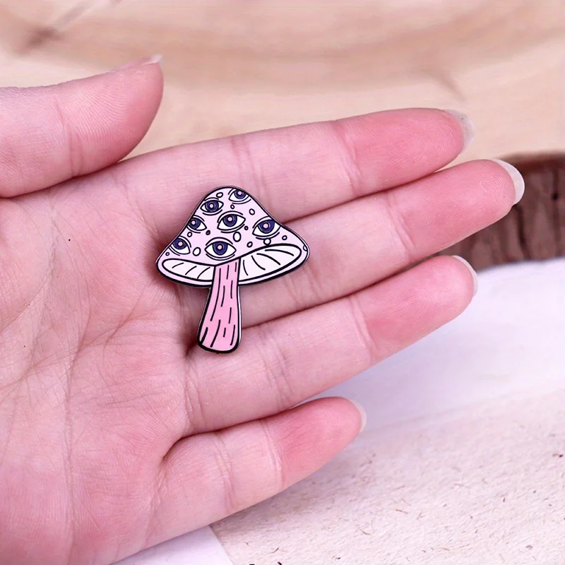 Mushroom Eyes Brooch Accessories Backpack Clothing Needle Buckle Badge