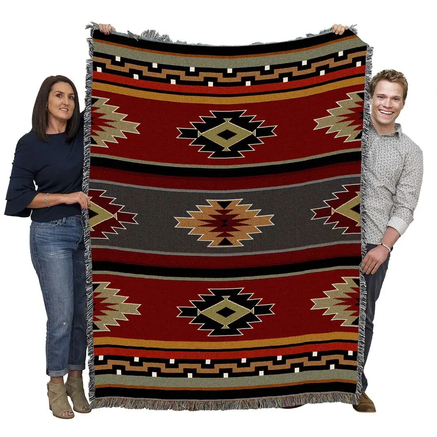 

Kaibab Blanket Southwest Native American Inspired Gift Tapestry Throw Woven from Cotton Made in The USA 72x54