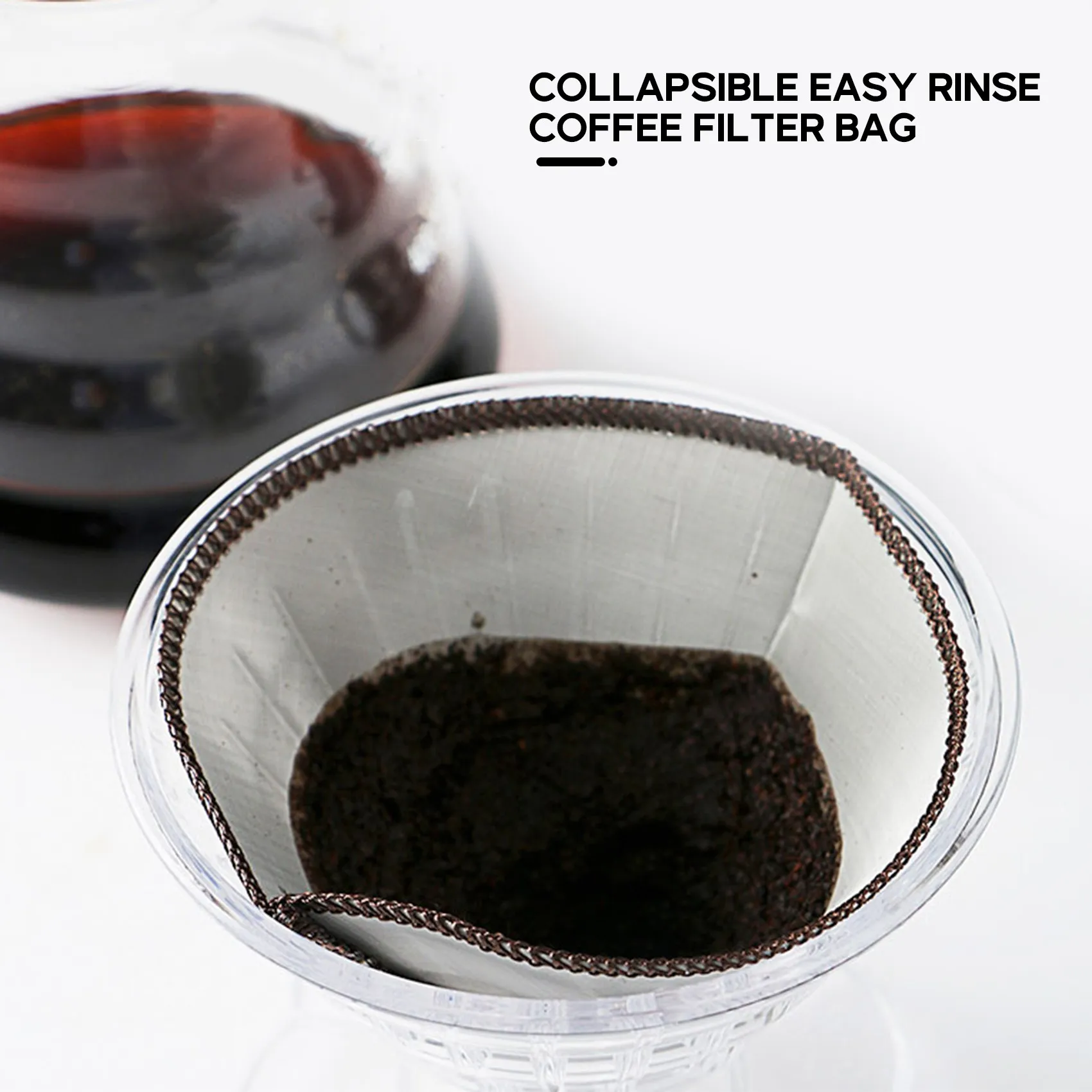 Reusable Pour over Coffee Filter Mesh Paperless Coffee Filter Stainless Steel Cone Filter 3 To 4 Cup Coffee Drip Filter