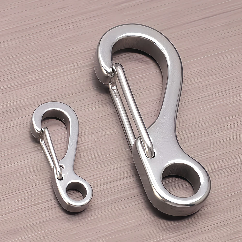 Stainless Steel Mini SF Spring Clasps Trigger Clips Buckles Backpack Climbing Carabiners Keychains Camping Bottle Snap Hooks