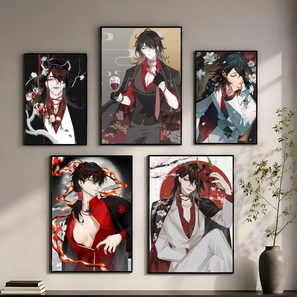 Vtuber V-Vox Akuma Poster Perfect Sticker Self Adhesive for Office Home Theater Wall Art Decor Fancy Gift