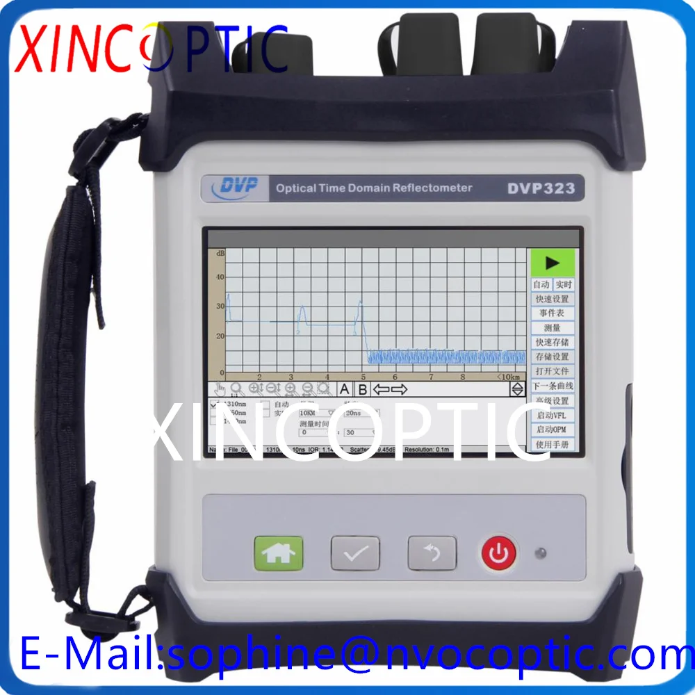 Original DVP323 Handheld OTDR DVP-323 1310/1550nm 30/28dBm,Integrated VFL,Touch Screen Fiber Optical Time Domain Reflectometer