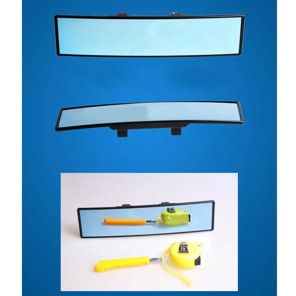 

Universal Car Rear View Mirror Wide Angle Blue Glass Panoramic Anti-dazzling Interior Rearview Mirror Large Vision 280mm Curved