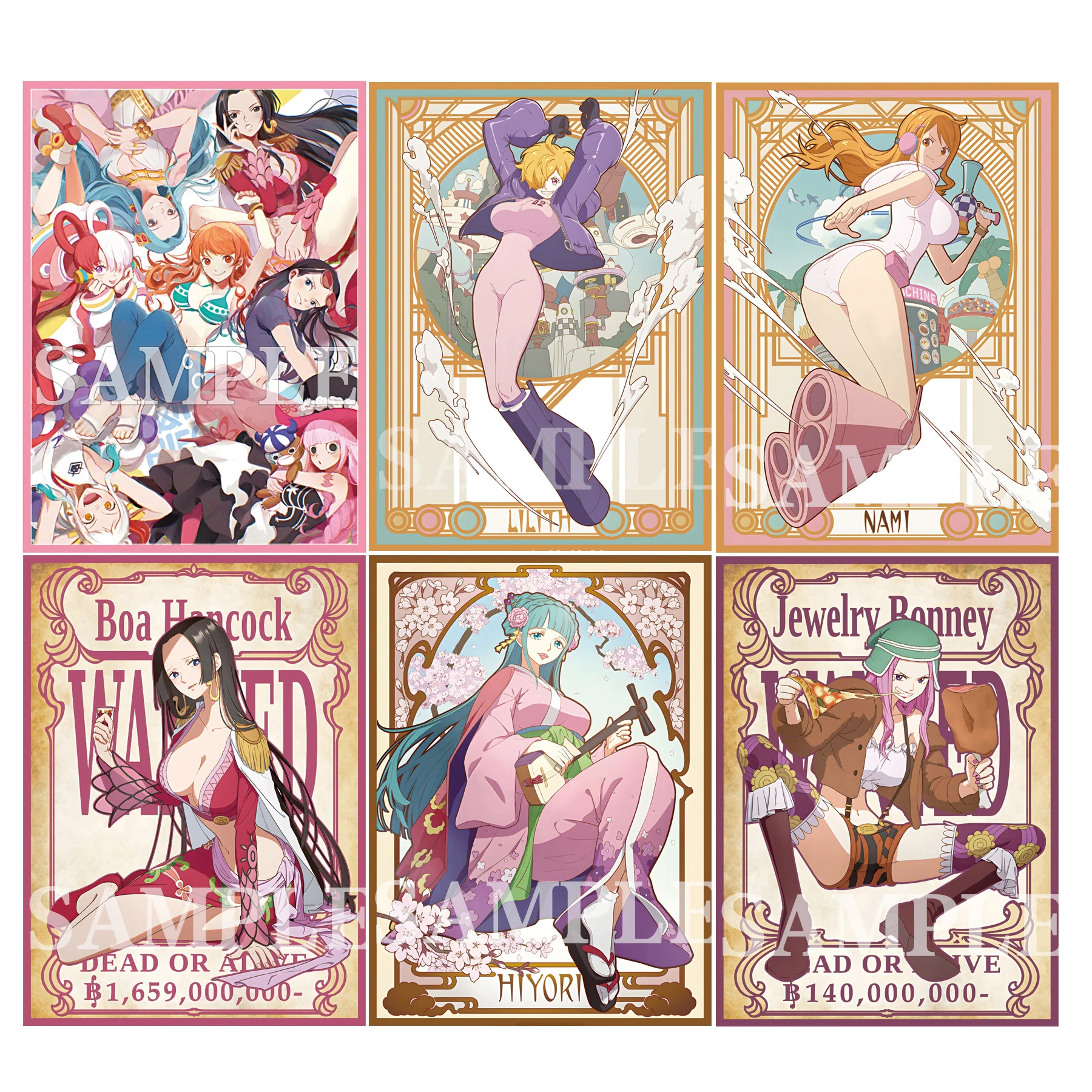 Diy Self Made 60Pcs/set One Piece Opcg Hancock Kozuki Hiyori Card Sleeves Ptcg Collection Card Color Flash Card Cover Gifts Toy