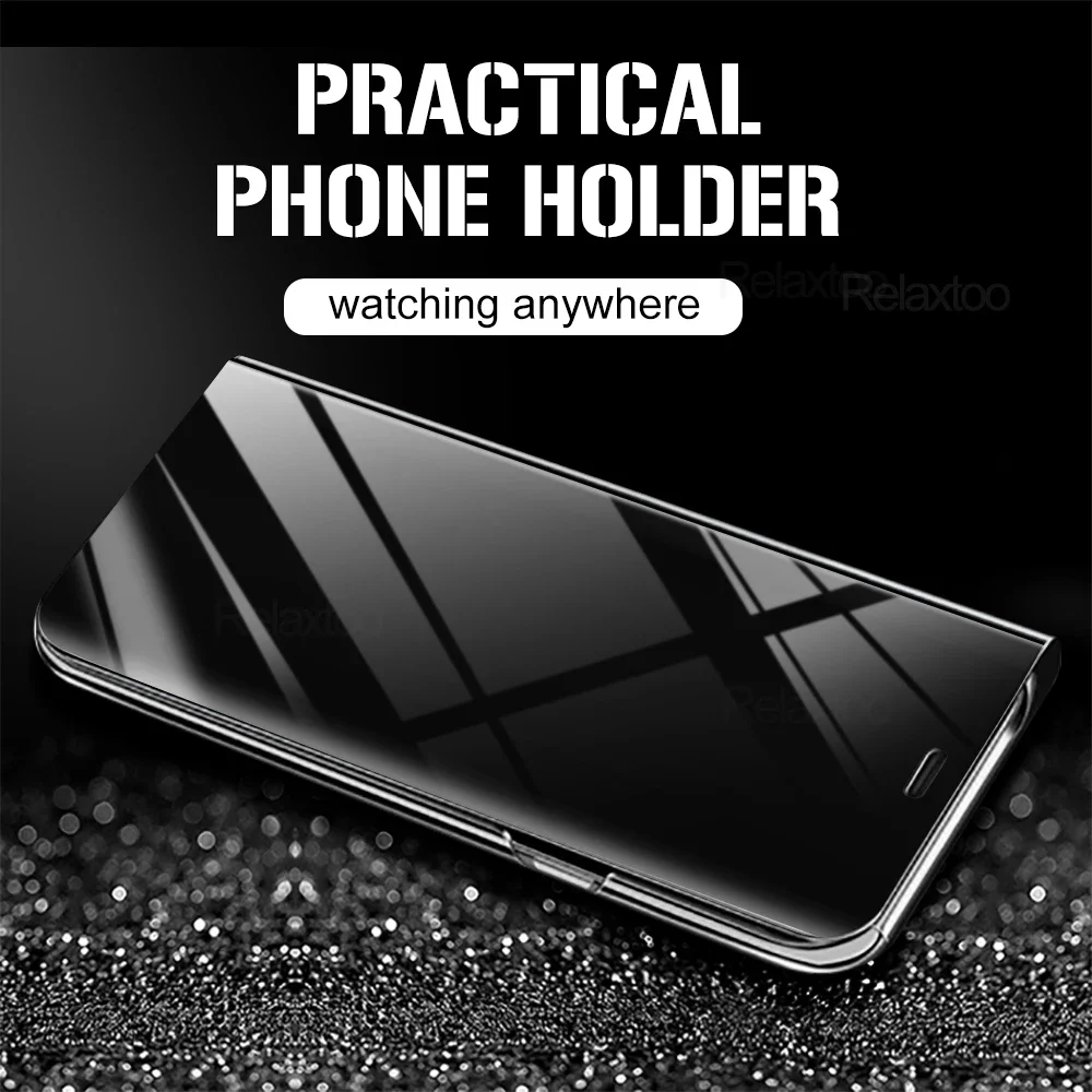 حافظة جلدية ذكية لمرآة سامسونج جالاكسي a05s ، a05 ، a15 ، 4g ، a25 ، a35 ، a55 ، a05 ، a05 ، a55 ، حامل كتب مغناطيسي