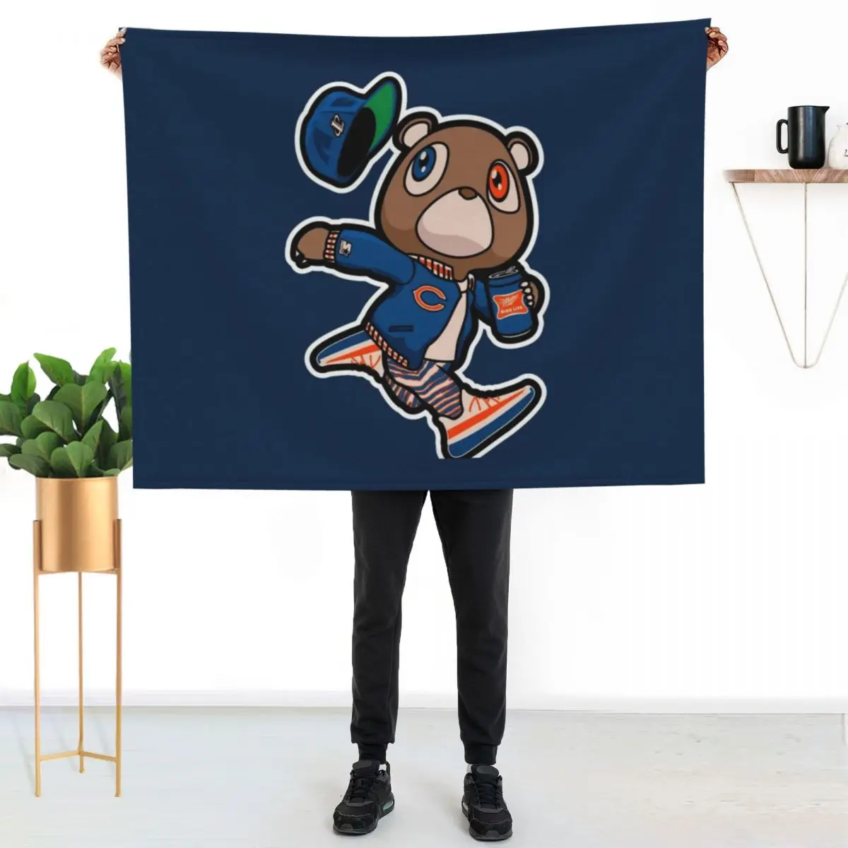 

Kanye West Dropout Bear Chicago Vintage Graduation Throw Blanket Summer Cool Breathable Blanket for Sleeping