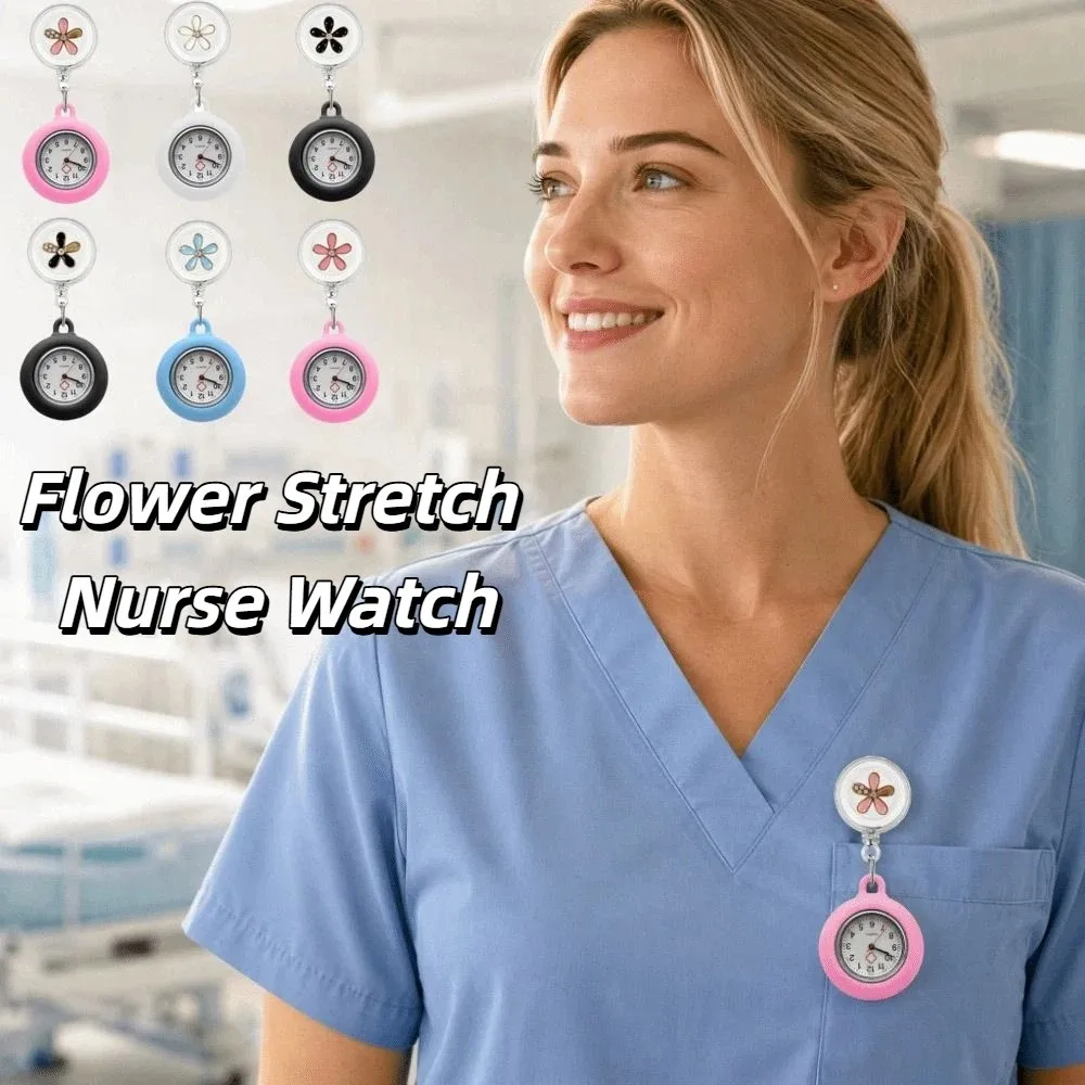 Retractable Badge Reel Retractable Nurse Watch Anti-Lost Decorative Pendant Fob Watch Practical Retractable Pocket Watch