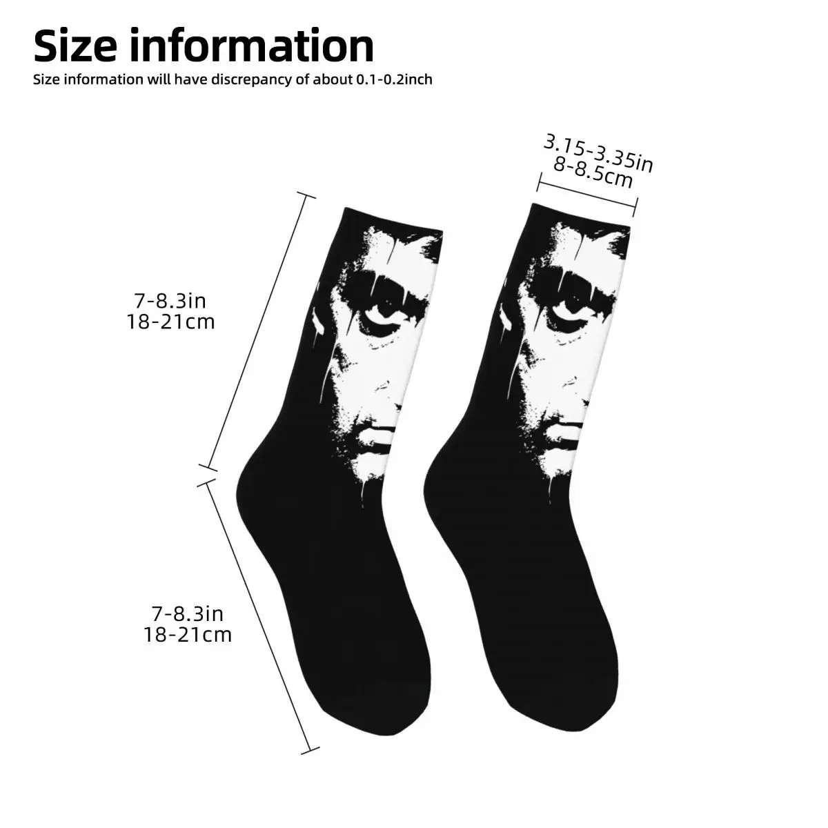 Scarface Movie Tony Montana Merch Crew Socks assorbimento del sudore Vintage Skateboard Middle Tube Socks Cute for Women Men Best Gifts