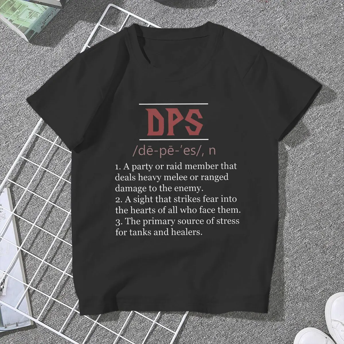 Women Definition of DPS Essential T Shirt World of Warcraft Clothing Fashion Short Sleeve Round Neck Tees Gift Idea T-Shirt