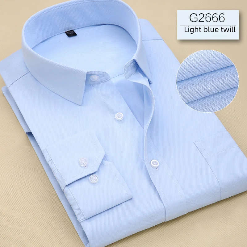 Autumn Long Sleeve Yellow Shirt Men's Business Casual Workwear Base Layer Top Youth Slim Fit Square Collar Work Shirt