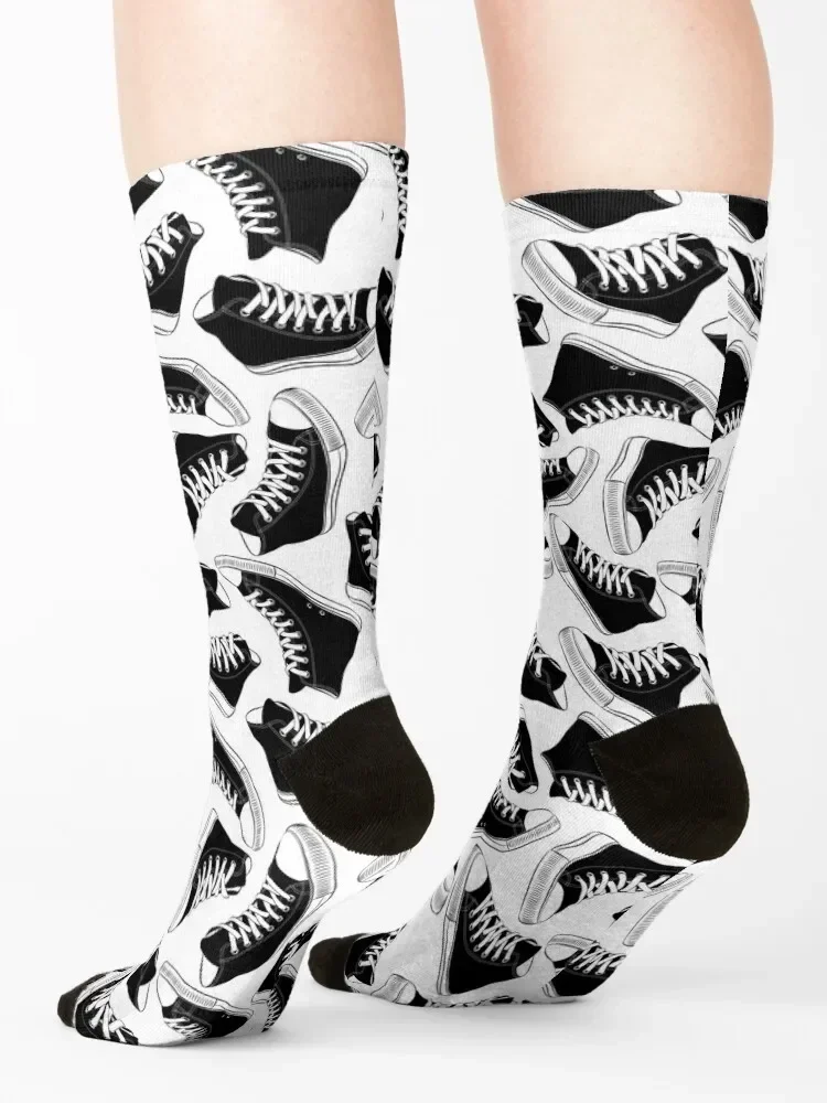 Black and White Shoes Socks funny sock valentine gift ideas halloween professional running Socks For Man Women's