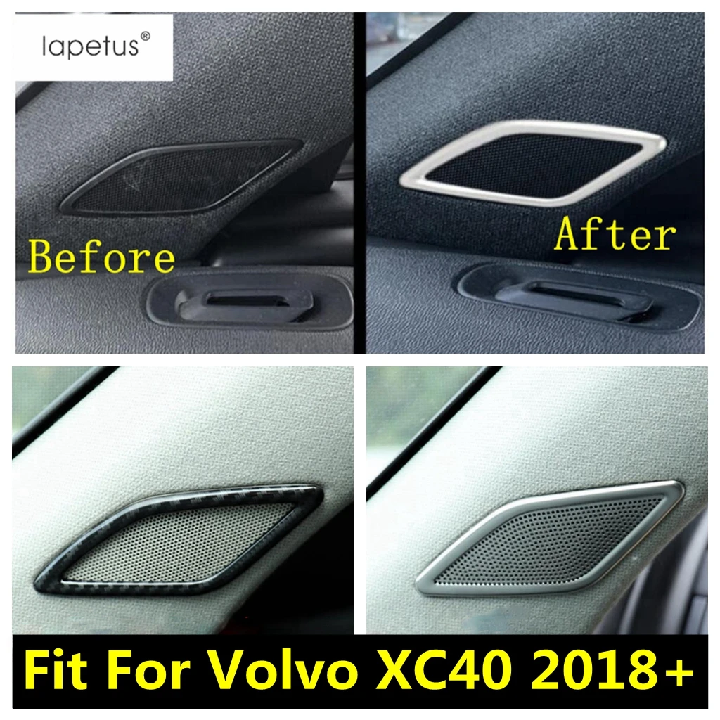 

Carbon Fiber / Matte Accessories For VOLVO XC40 2018 - 2024 Inner Window Pillar A Stereo Speaker Audio Sound Frame Cover Trim