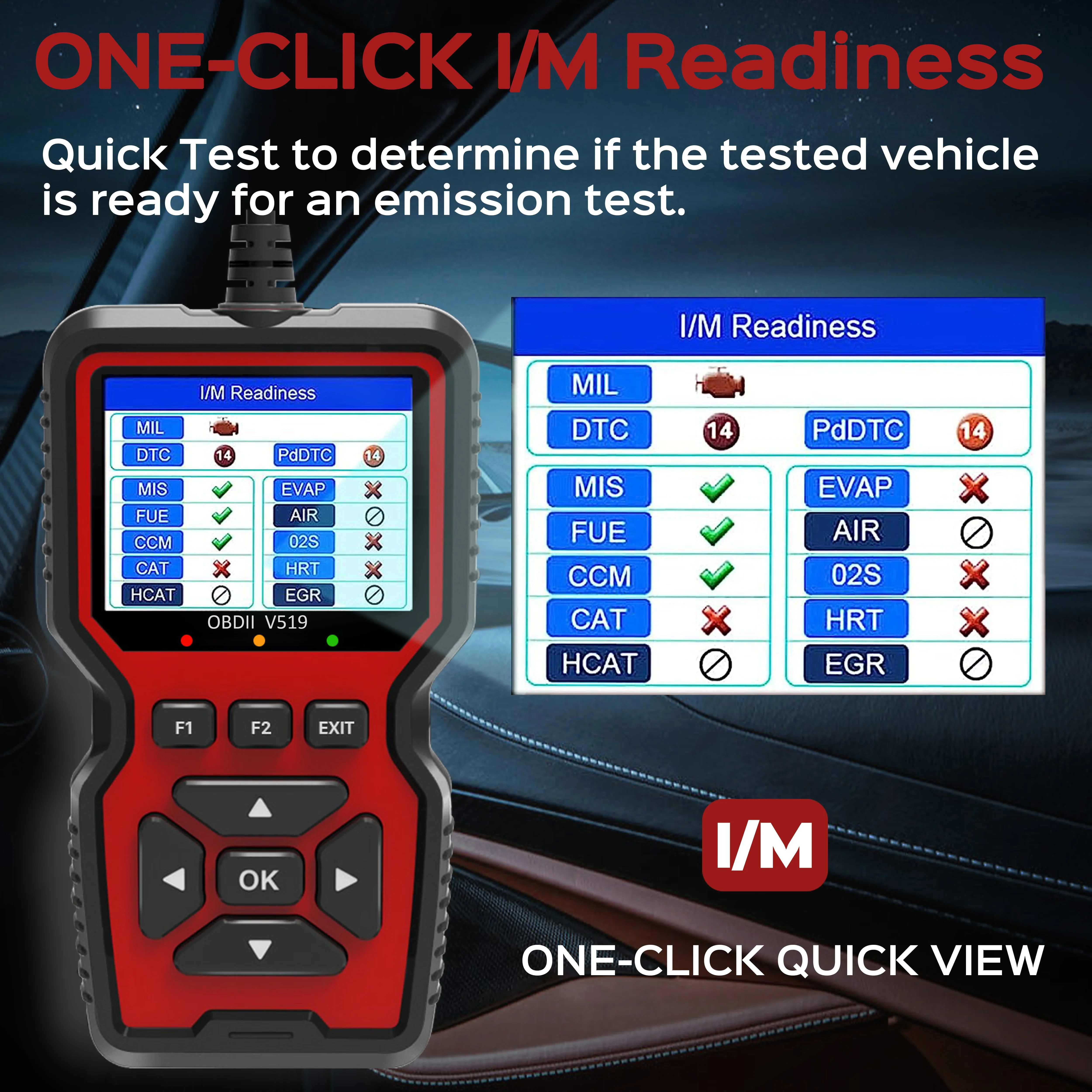 OBD2-Scanner, Live-Daten, professionelles Mechaniker-OBDII-Diagnosecode-Lesegerät für Check-Engine-Licht