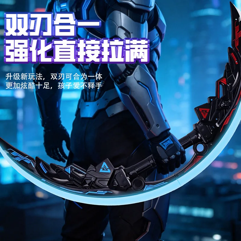 Spada Curva LED Cyberpunk Luminosa, Lama Ricaricabile per Cosplay, Decorazione Stanza e Servizi Fotografici, Giocattolo Sicuro