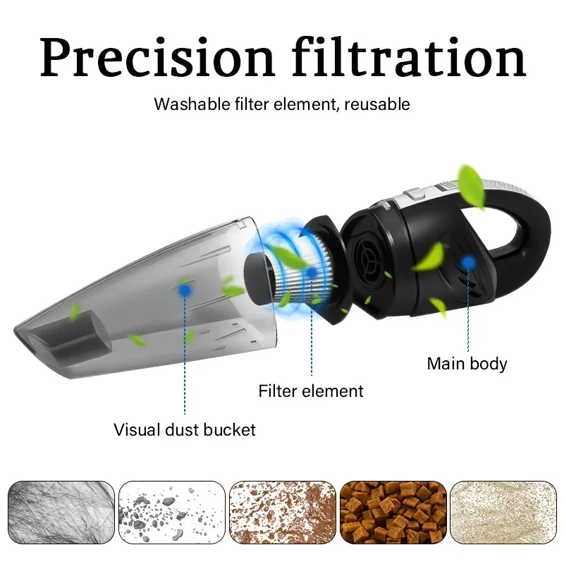 Portable wireless vacuum cleaner, multi-function car and home dual-use, USB charging, long battery life - Image 5