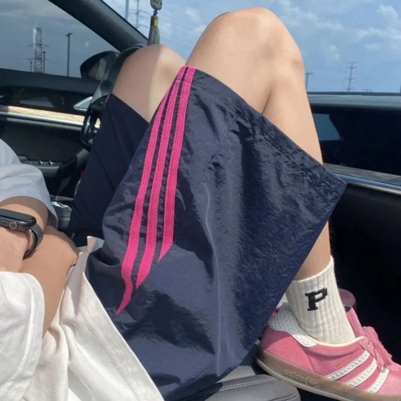 

American Three-bar Striped Short Sports Summer Thin Five-minute Loose Casual Shorts