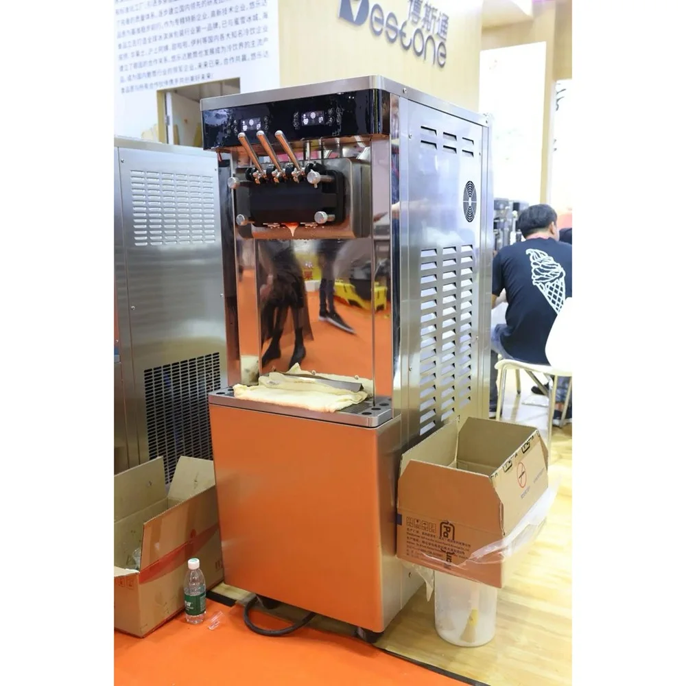 25-28L/H Automatic Commercial Ice Cream Machine Table Top 3 Flavors Automatic Yogurt Making Soft Serve Ice Cream Makers