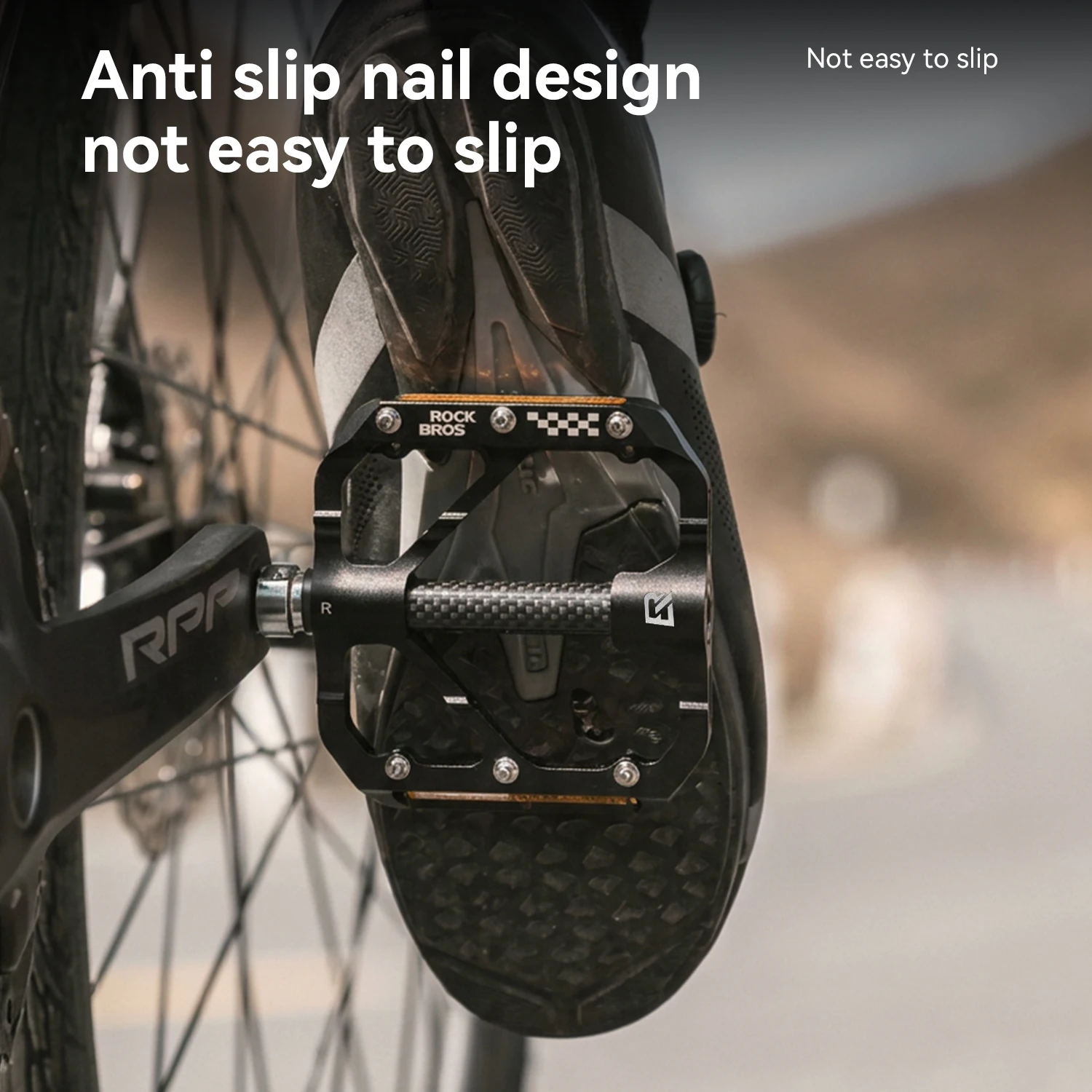 Mountain Biking Logo - Pedal Sepeda ROCKBROS Tapak Lebar Tahan