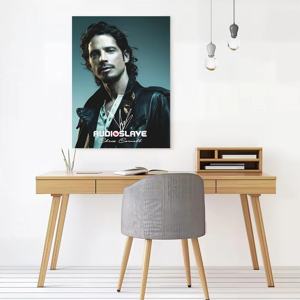Chris Cornell Audioslave Portrait Printed Canvas Wall Art Customizable Paintings Poster Perfect Gift for Bathroom Decor Bedroom