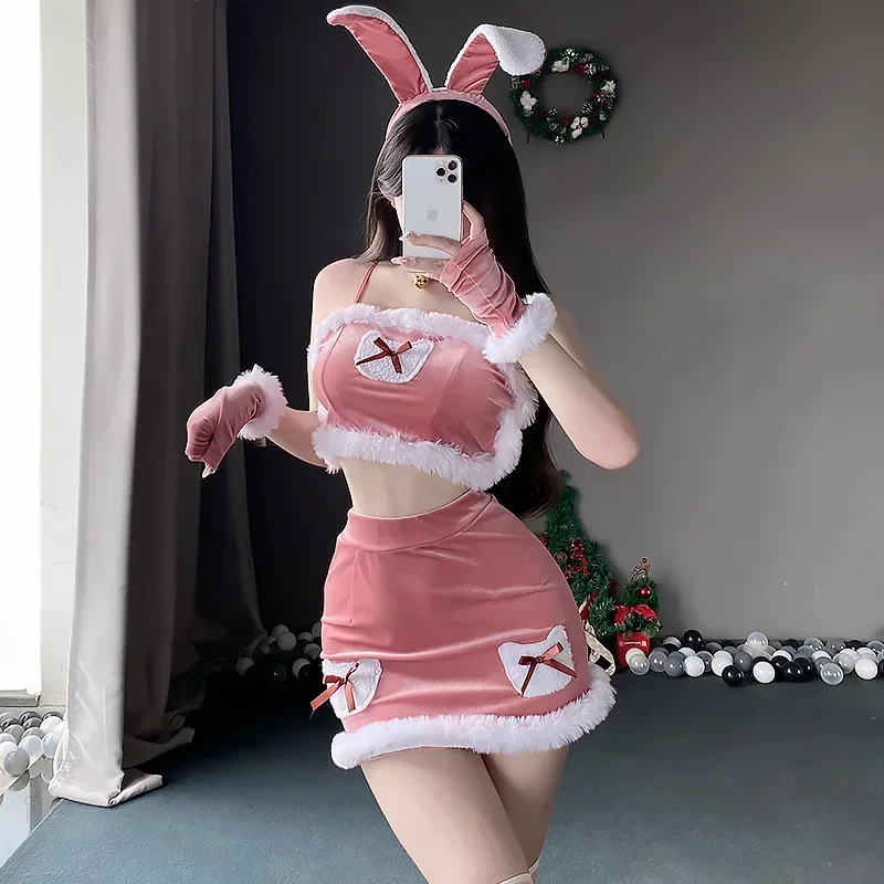 Costumi cosplay sexy da coniglietta Donne Halloween Anime Coniglio Lingerie erotica Abiti Natale Discoteca Cameriera Uniforme da gioco di ruolo