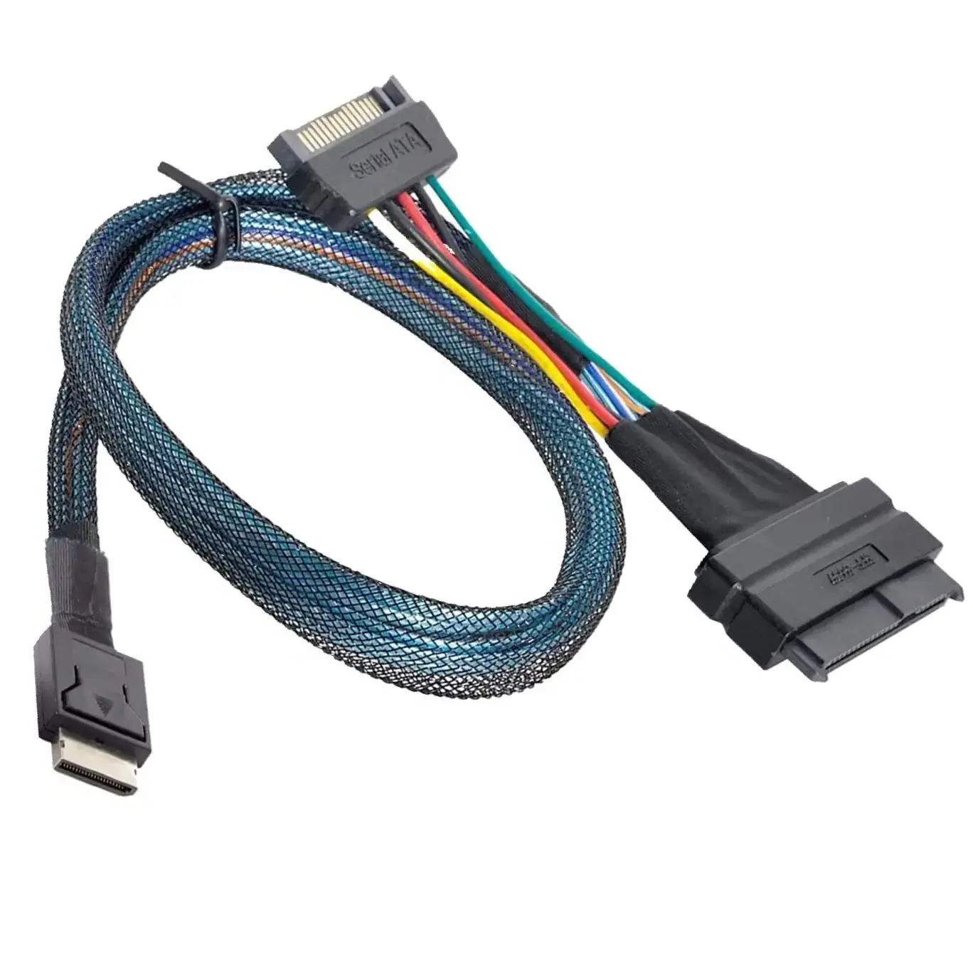 

0.5M Mini SAS Oculink 4i High-speed Cable pcle 4.0 sff-8611 to sff-8639 U.2 U.3 NVME PCIe Cable for SSD with SATA Power Cable
