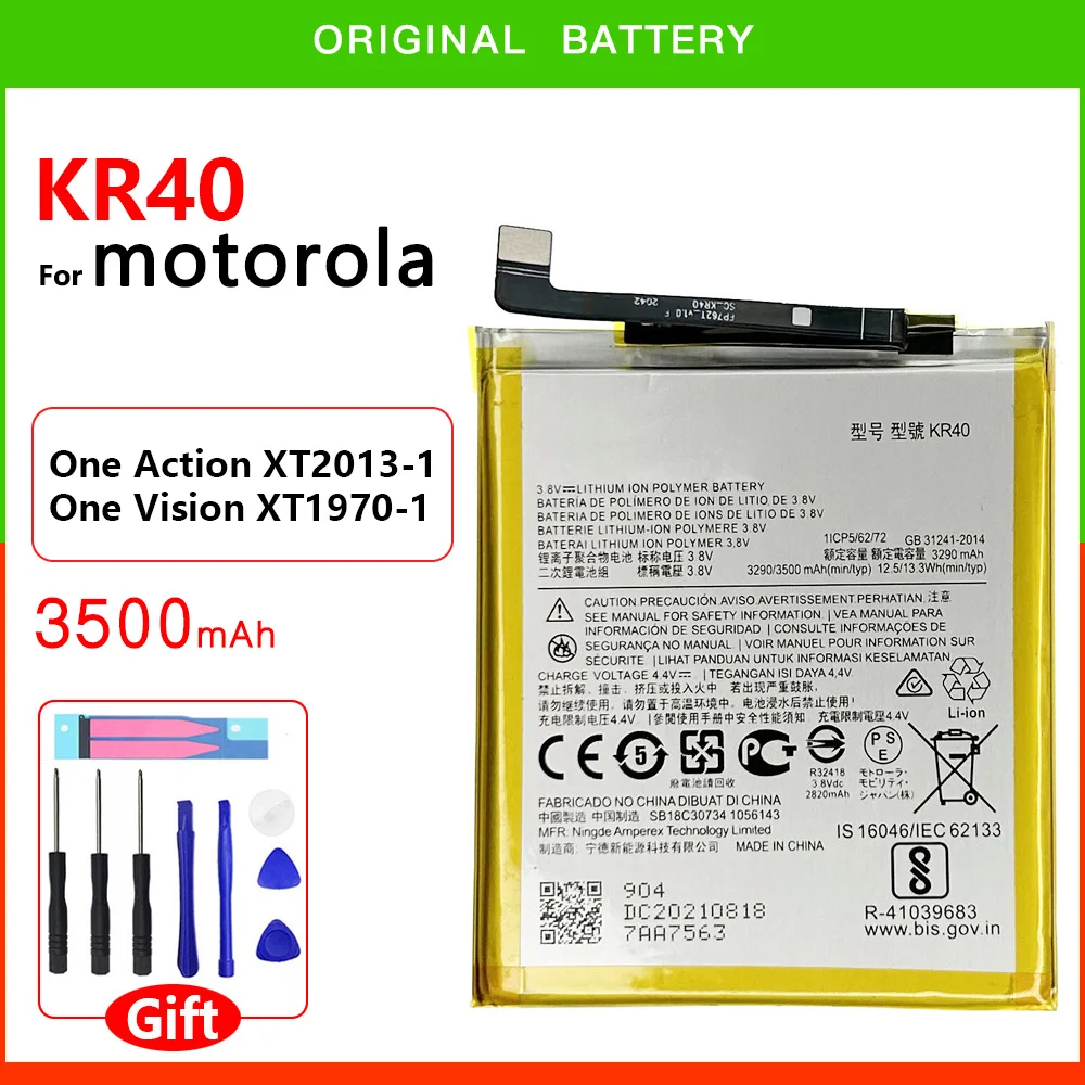 Original New Genuine KR40 Battery For Moto One Action XT2013-1 / One Vision XT1970-1 Replacement Smart Phone Batteira Batteries