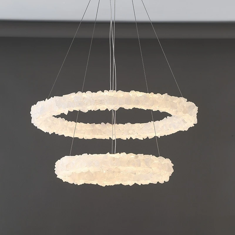 

High-end natural crystal lamp, simple premium villa bedroom dining room crystal lamp, modern light luxury crystal living room