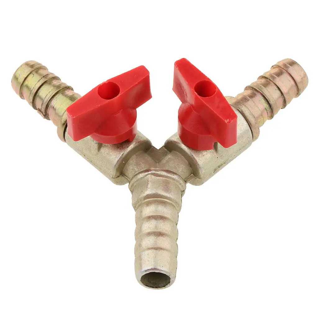 3 Way Y Shaped Gas Fuel - Brass Barbed Y Shaped Ball Fuel Gas Oil Pipe Fitting Clamp