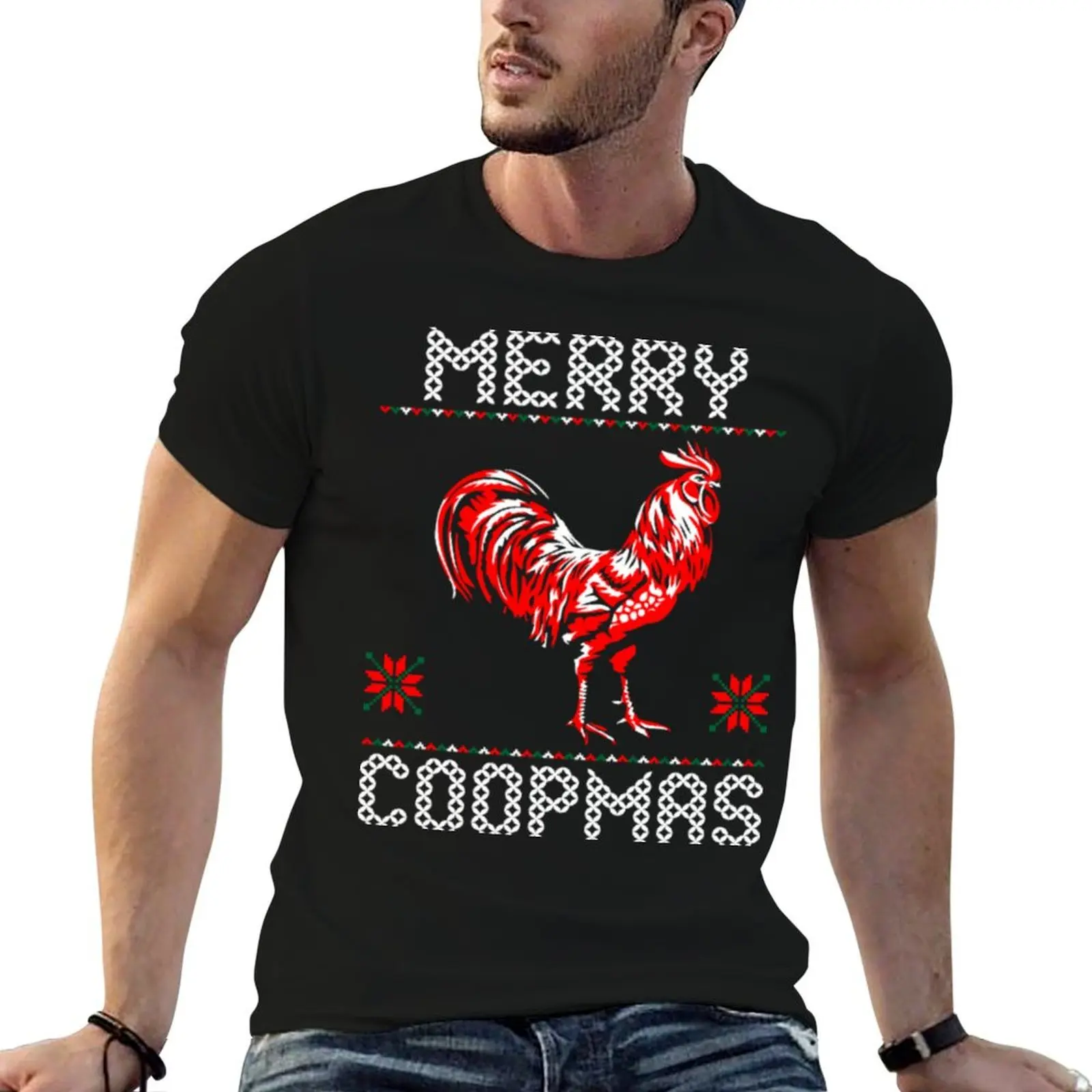 Merry Coopmas Ugly Christmas Sweater T Shirt T-Shirt essential t shirt cotton t shirts high quality cotton shirt man T-shirt