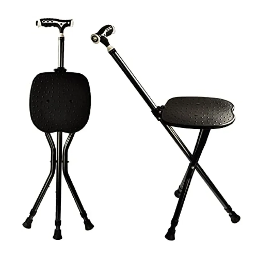 

Hold 440 lbs Folding Canes with Seat Walking Stick Height Adjustment Cane Seat Capacity Frosted Handle with Magnetic Therapy St