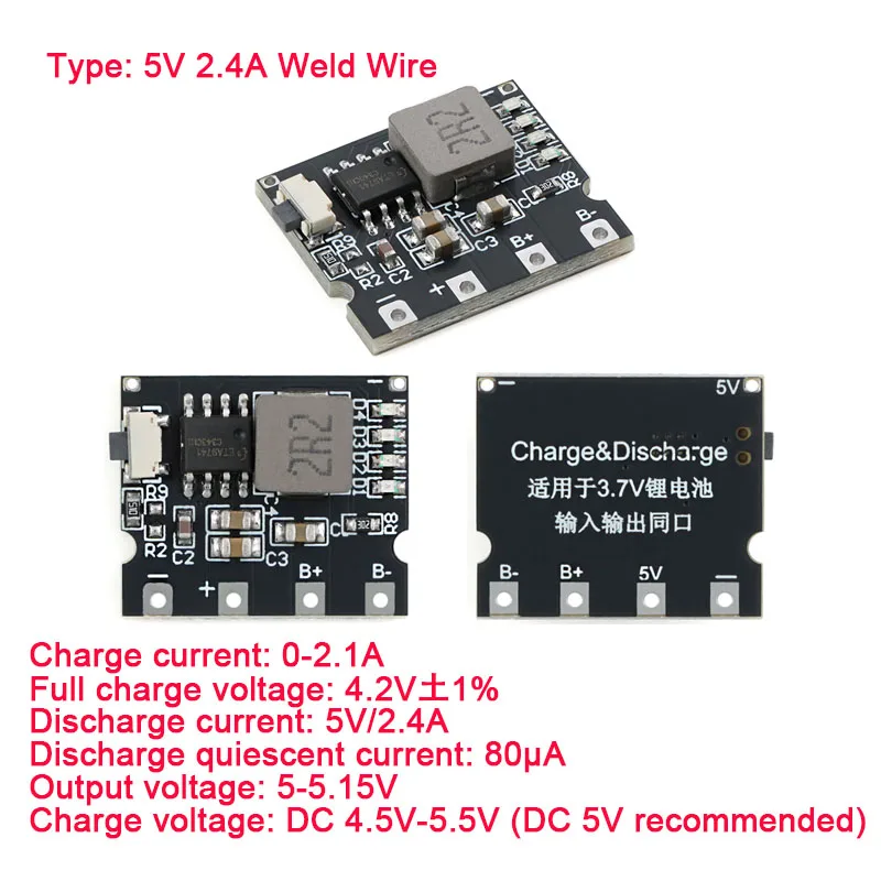 5V 3A 2A 2.4A usb TYPE-C/micro usb Boost Step Up Power Module Lithium LiPo Battery Charger Protection Board for DIY Charger