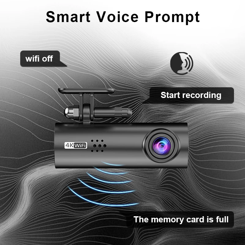 داش كام E-ACE 4K UHD WIFI Mini Dvr مسجل فيديو مع APP التحكم للرؤية الليلية 24H كاميرا لموقف السيارات رصد اكسسوارات السيارات سيارة