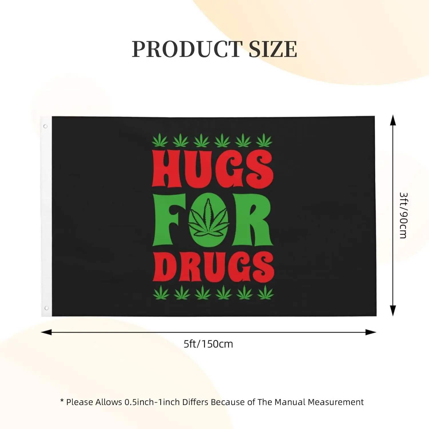 Flagicts 100% Polyester Hugs For Drugs Flag