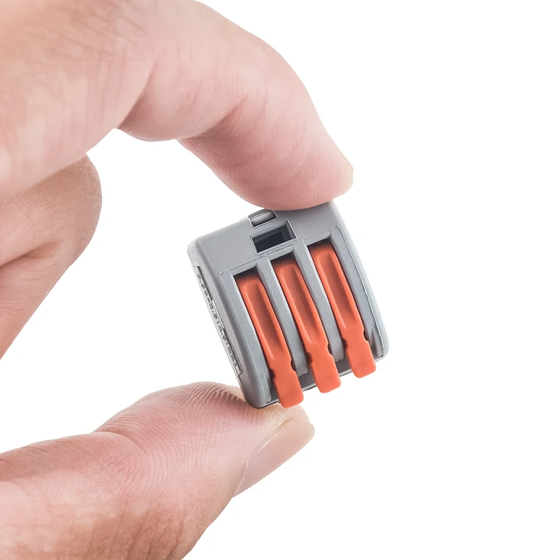 JINH 50 piezas conectores rápidos de cable CMK 41 de palanca 3 4 5 puertos bloque de terminales eléctrico para cable 0.08-4mm²/ 28-11AWG 5