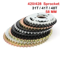Motorcycle 420/428 Chain 37T/41T/48T teeth 58mm Rear Sprocket For 50cc-125cc ATV Quad Pit Dirt Bike Motor Moped Accessories