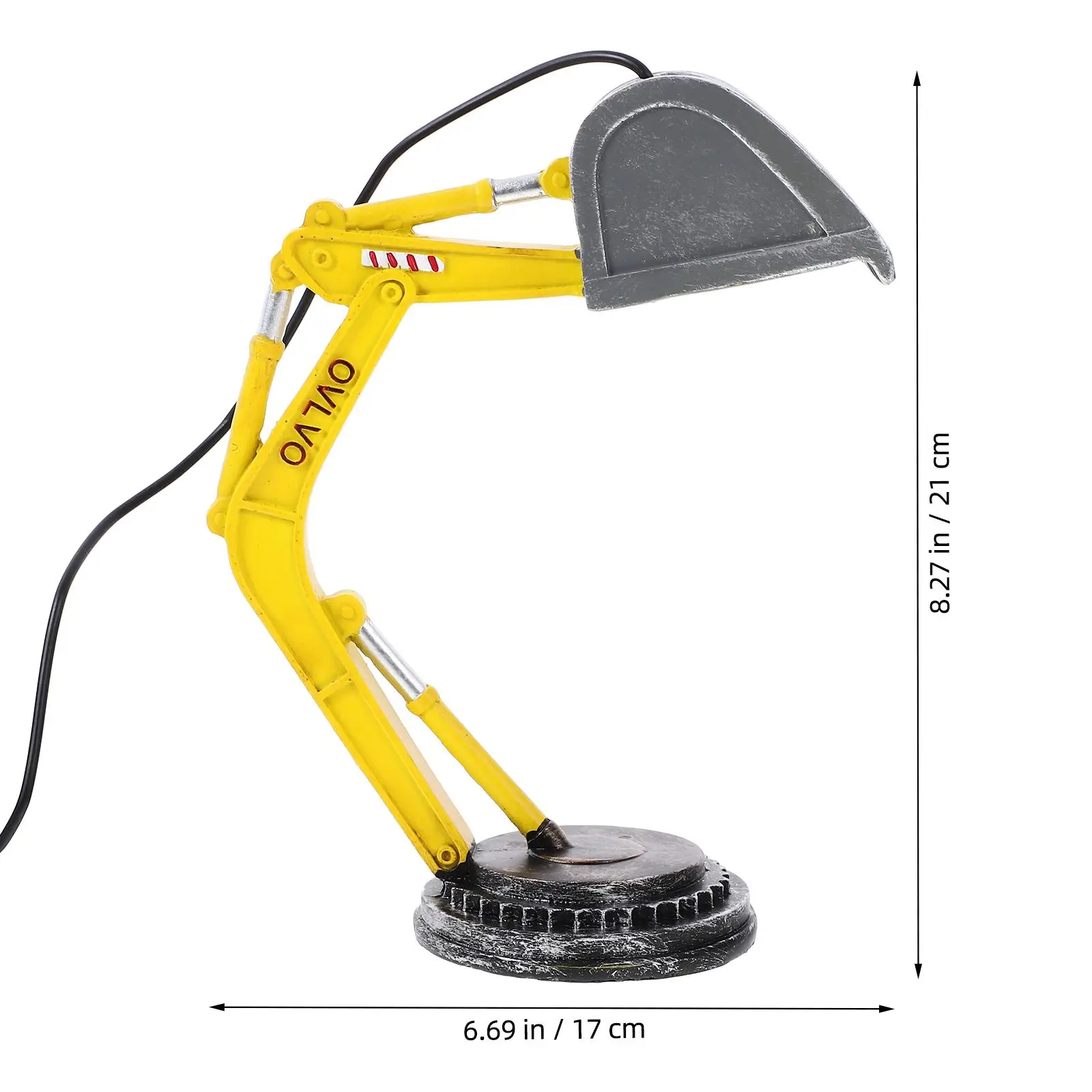 Industrial Excavator Table Lamp Kids Construction Room Tabke Office Digger Home Decor
