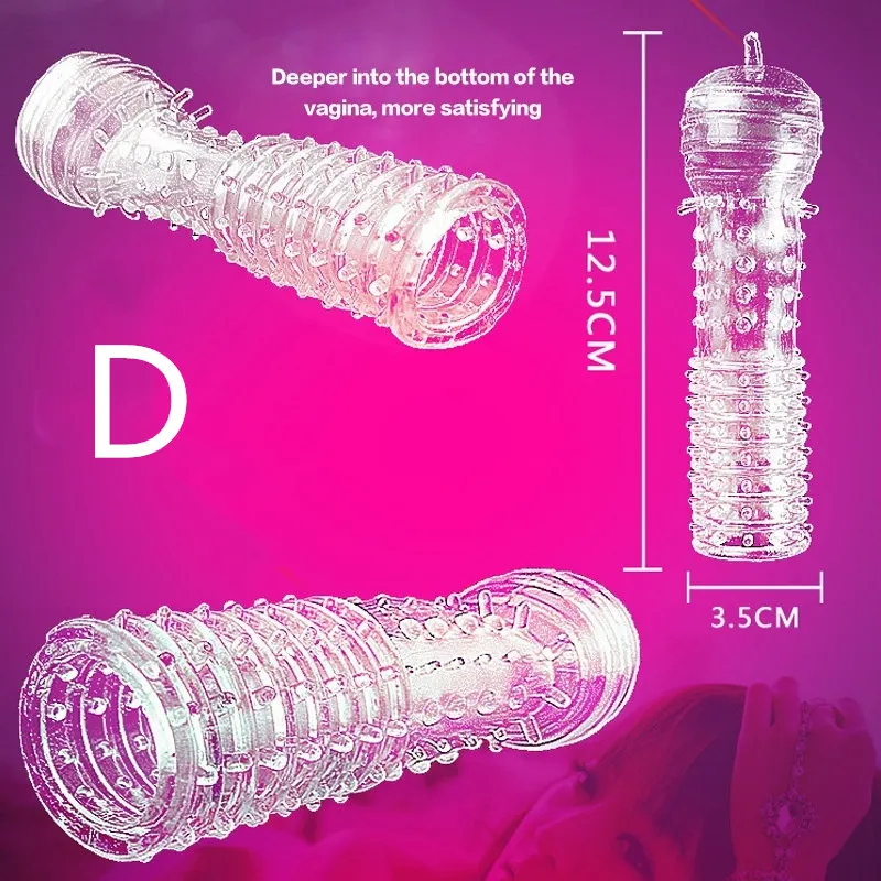 Penis sleeve Reusable condoms cock sleeve Male Penis Extension Sleeves Dildos Cover Delay Ejaculation sex toys for couples 18