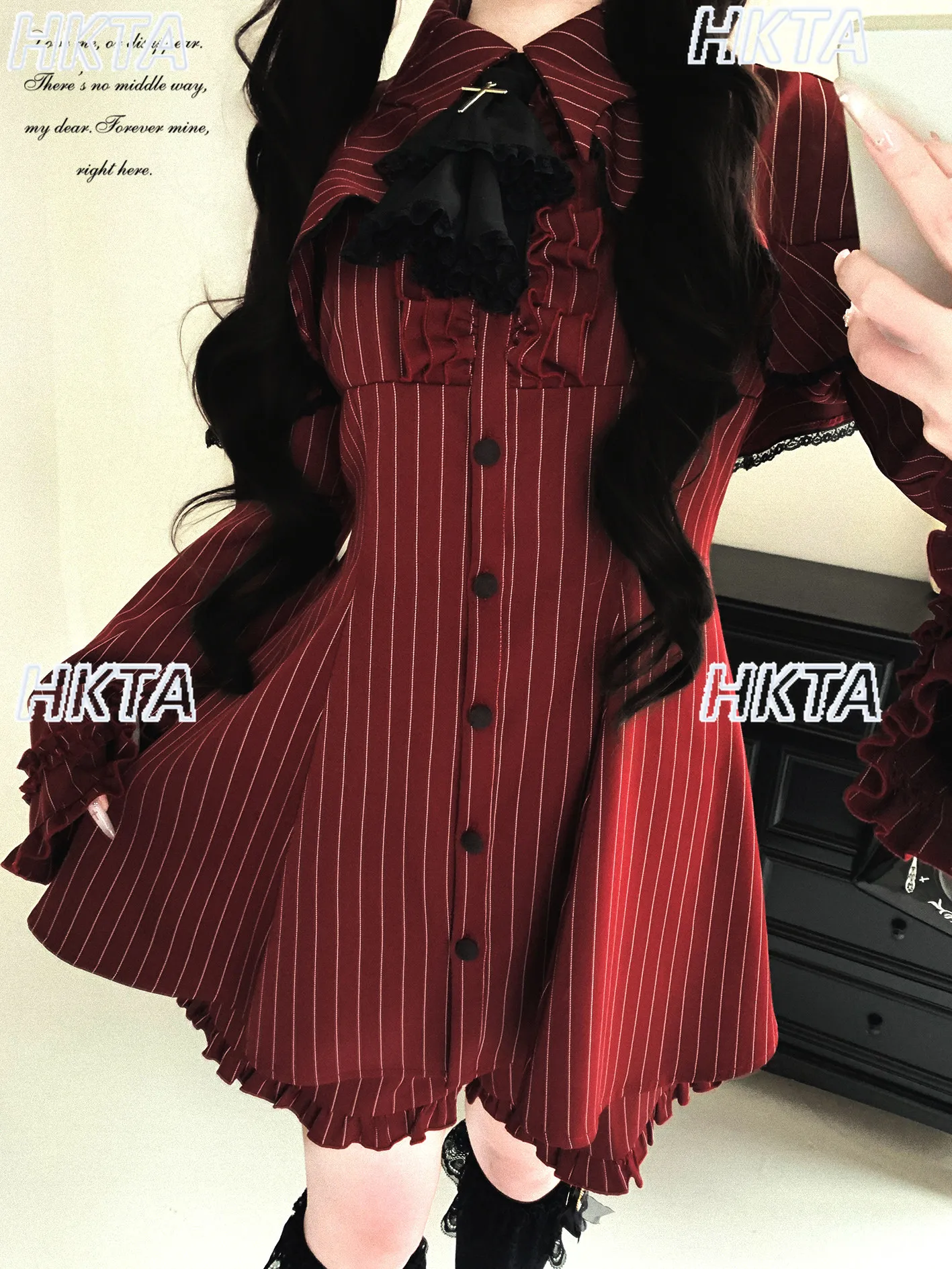 Original Japanese Jirai Kei Clothes Women Dark Subculture Y2k Lolita Long Shirt Dress Suit Long Sleeves Tops Shorts 2-piece Set