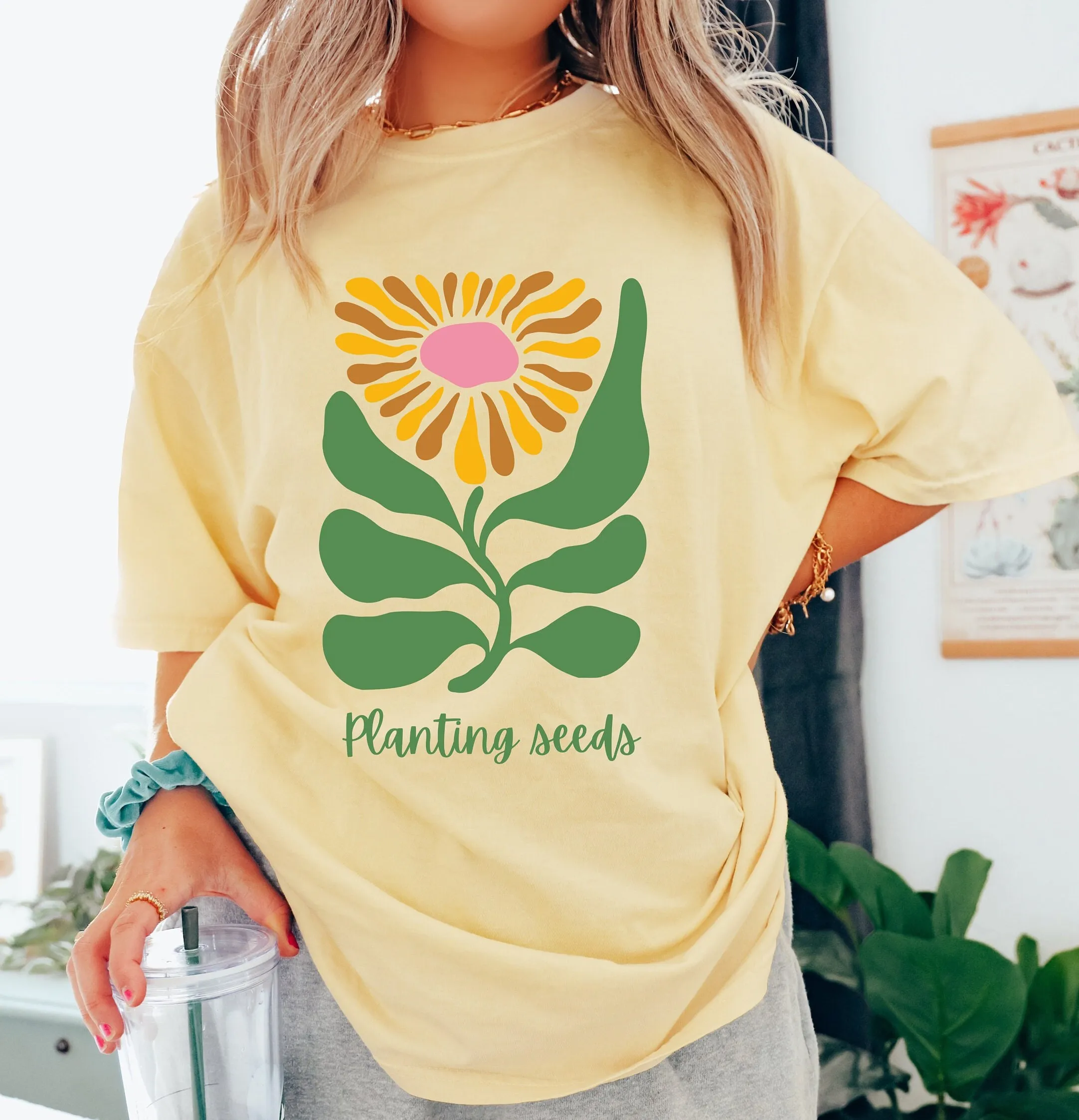 Planting seeds spiritual healing growth plant lady flowers Comfort Colors festival medicine mushrooms positive vibes T shirt