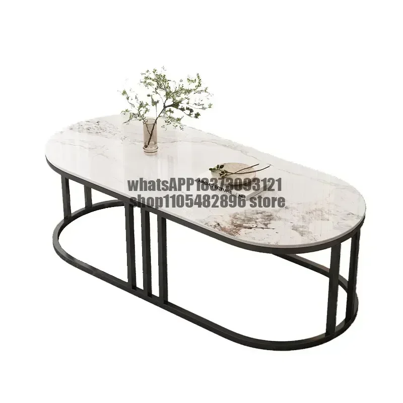 Low Oval White Coffee Tables Modern Design Marble Hotel Minimalist Coffee Table Living Room Design Mesa Auxiliar Furniture