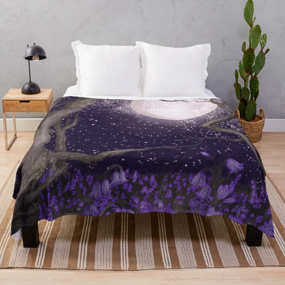 

Moonlight and Purple Forest Gardens Throw Blanket warm winter valentine gift ideas Heavy Cute Blankets