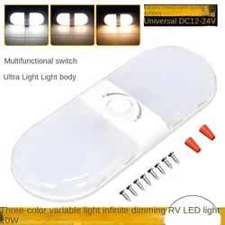 Resalte la luz Variable con tres colores RV LED lámpara de techo sin electrodos atenuación luz de lectura de cabina luz de compartimento de 12-24V