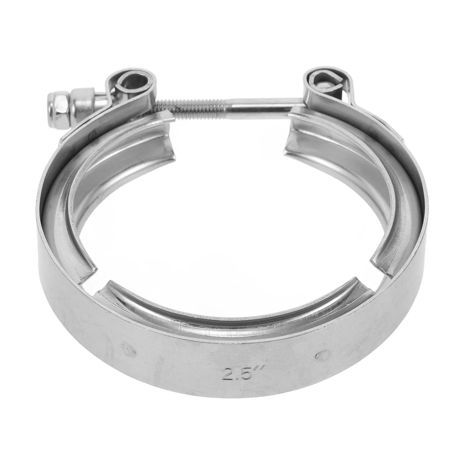 

Stainless Steel Exhaust Clamp 2.5 Inch V Shape Corrosion Resistant Downpipe Connector Universal Automotive Tube Coupler
