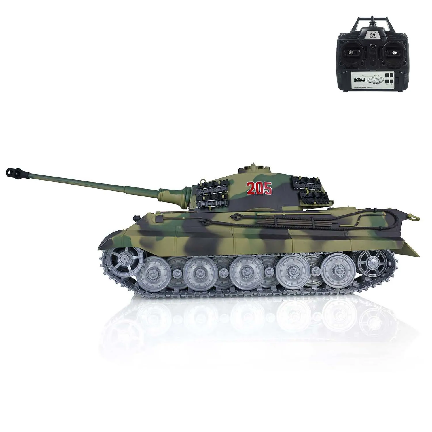 Henglong 1/16 7.0 RC Tank 3888A Customized King Tiger Electric Wireless Control Tanks Model Metal Wheels Barrel Recoil