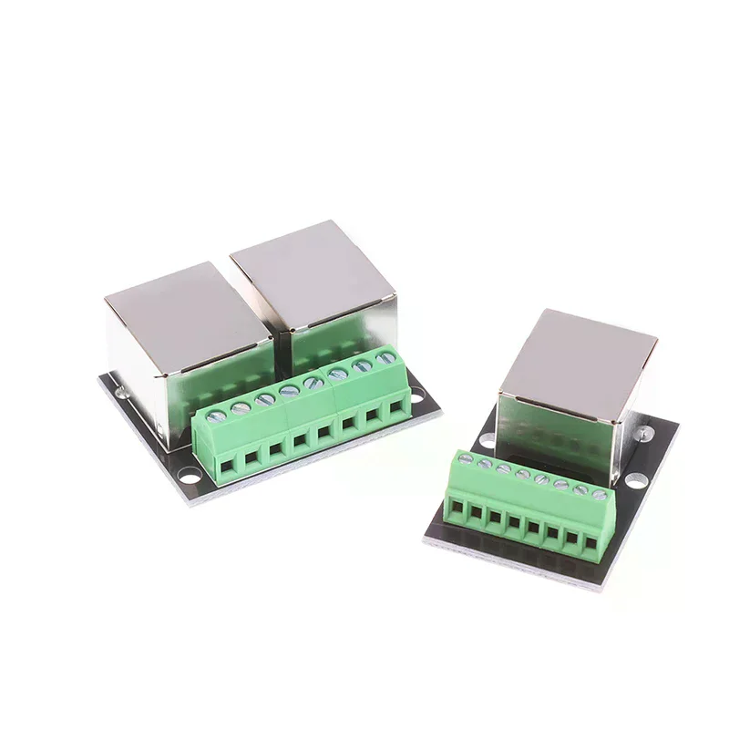 1pc RJ45 Single/Double Female Adapter Board RJ45 Network Adapter Turns the 3.5 Pitch Terminal to the 8P Network Adapter